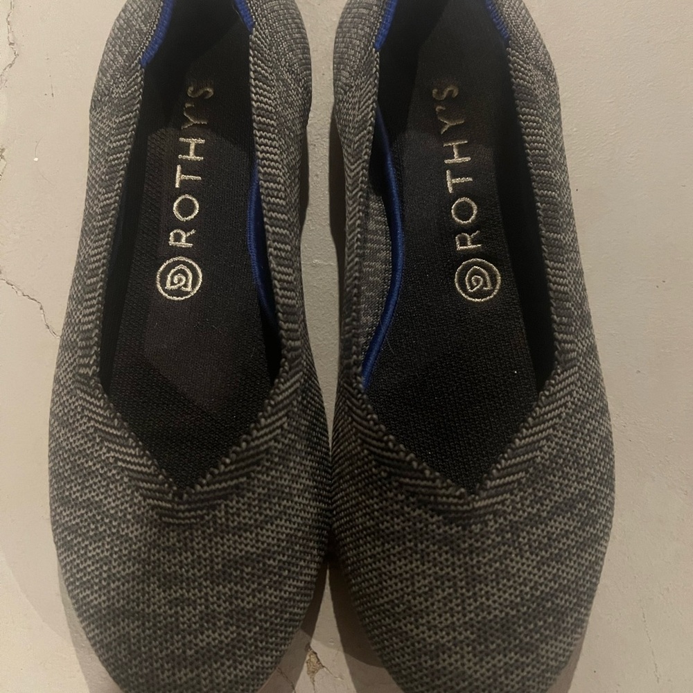 Rothy's Gray Slip-On Flats with Knit Design